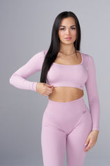 W449 Ribbed Seamless Longsleeve crop